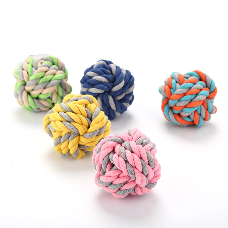 

Wholesale Magic Exercise Dog Chewing Rope Ball Toys Braided Cotton Rope Ball Dog Toy Teeth Cleaning Chew Toys