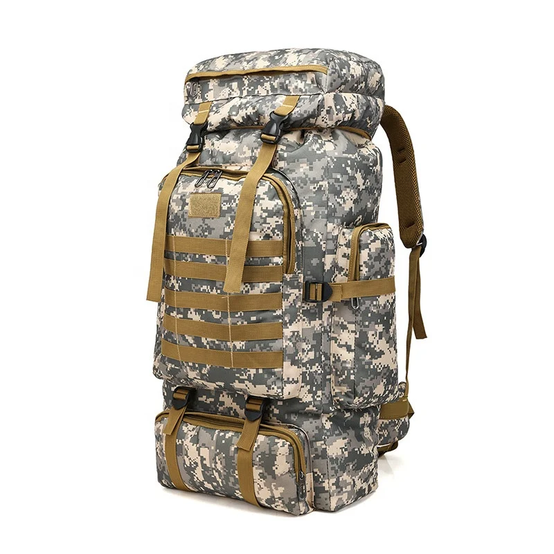 

80L Waterproof Molle Camo Tactical Backpack Military Army Hiking Camping Travel Rucksack Backpack