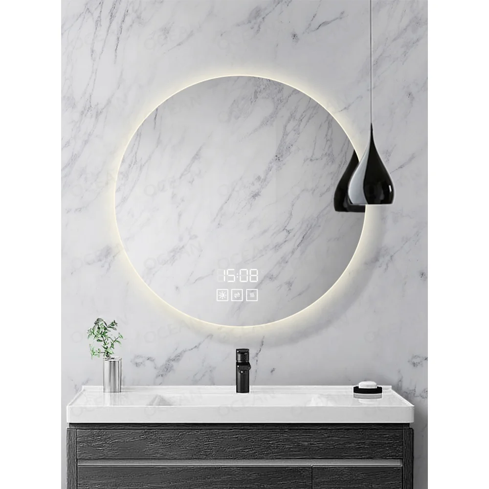 touch dimmer frameless round mirror round backlit mirror bathroom mirror with led