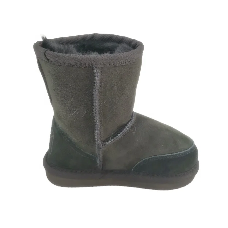 
HQB-KS001 OEM customized premium quality winter thermal classic style genuine sheepskin boots for children. 