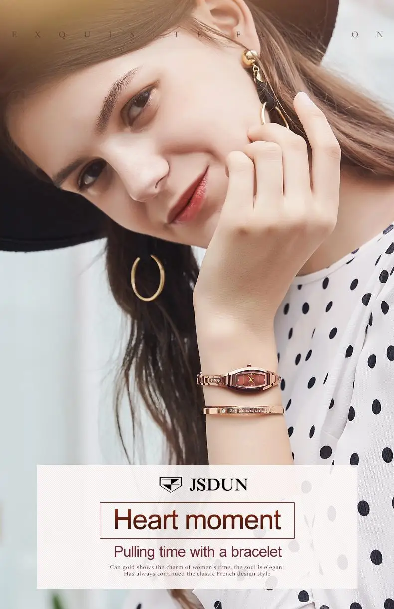 Women Watch Top Brand JSDUN Women Automatic Mechanical WristWatch Low Prices Low MOQ Logo Customized Watch In China