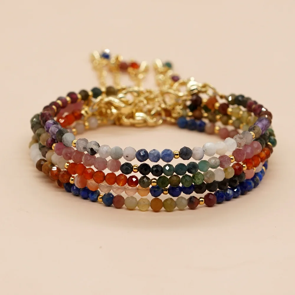 

Fashion Inspiration Natural Healing Semi Precious Stone Gold Bracelet Women Jewelry