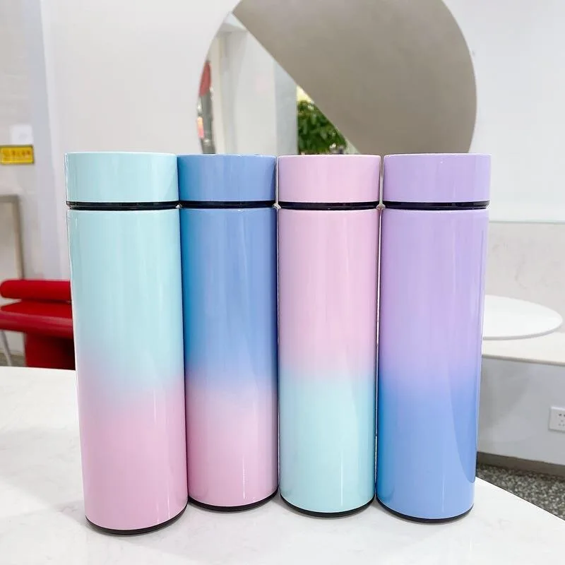 

custom logo double wall smart thermos sublimation blanks water bottle insulated vacuum flask with led temperature display