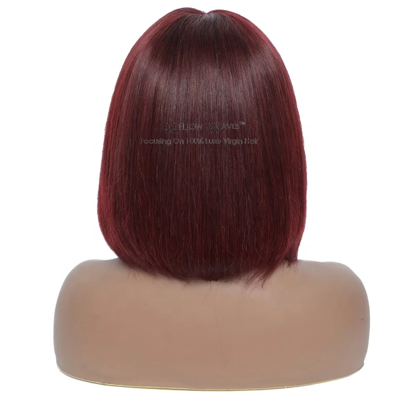 

Indian hair human hair wigs 13x4 lace front 99j Straight Lace Front Human hair lace front short bob wigs