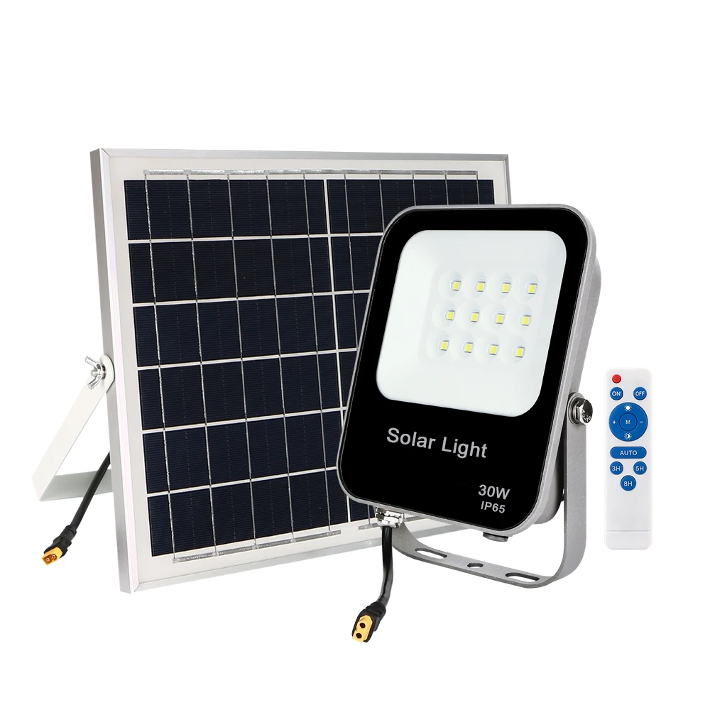 KCD China Manufacturer Hot Selling 30W Landscape Modern Remote Garden Led Solar Flood Light