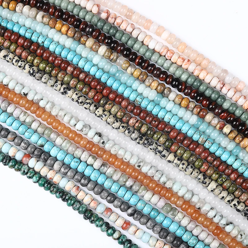 

Natural Abacus Beads Lapis Lazuli Amazonite Crazy Onyx Redstone Rainbow Abacus Beads DIY Necklace Bracelet