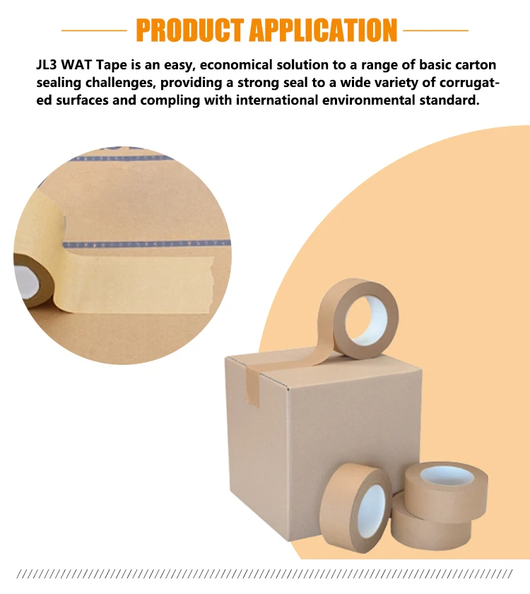 Eco Friendly Biodegradable Reinforced Kraft Paper Tape For Packing