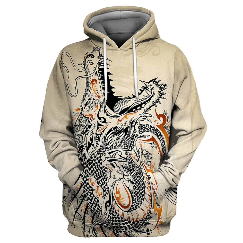 

Yoycol Drop Shipping Custom Print Mens Dragon Hoodies Mens Graphic Dragon Pullover Hoodie, Customized color