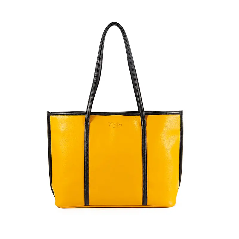 

Lychee pattern yellow pu folding waterproof thin shoulder strap handbag
