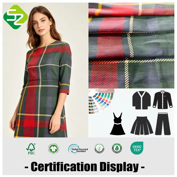 15% Silk 85% Linen Blend Jersey Fabric Jacquard Printed Knitted Garment Material Breathable Anti-Bacteria Blackout for Dresses