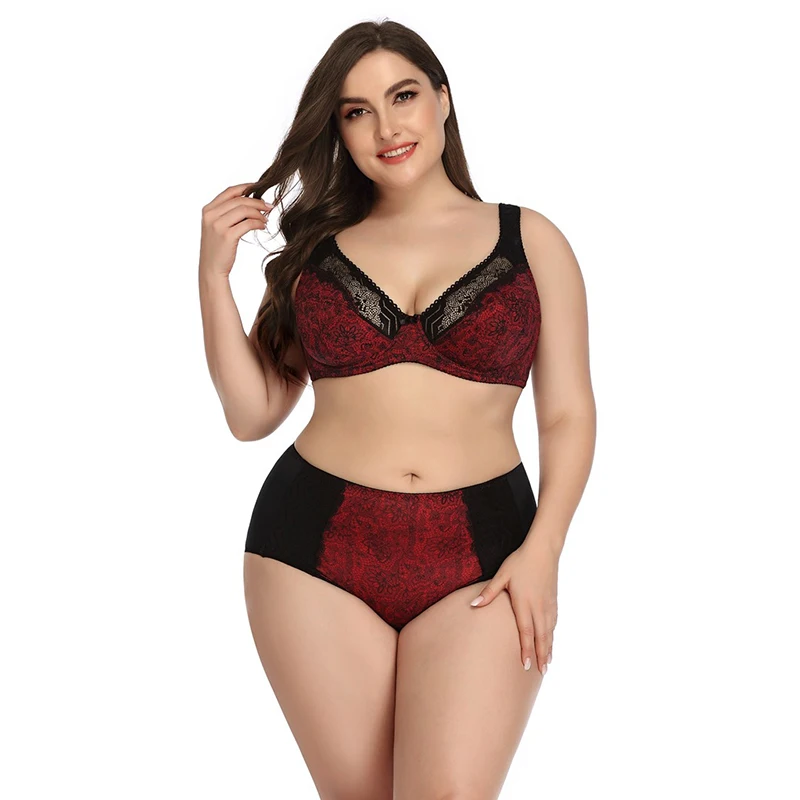 

OEM Factory Printing Lace Organic Cotton Fat MM Underwear Bra