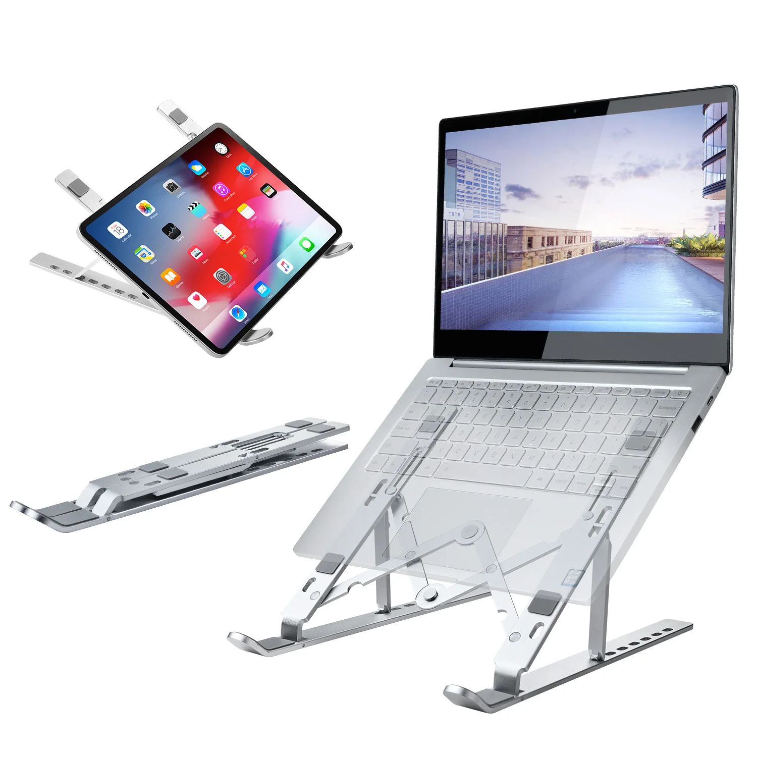 Portable Laptop Stand Aluminium alloy Foldable Notebook Holder Tablet Base Cooling stand For Macbook Pro PC Computer Accessories