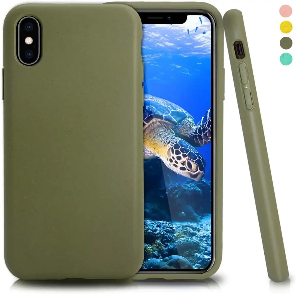 

HOCAYU Tpu Phone Shell For Iphone X Xs Xs Max Case Environment-Friendly Wheat Straw Pattern Matte Case Anti-Drop New Arrival