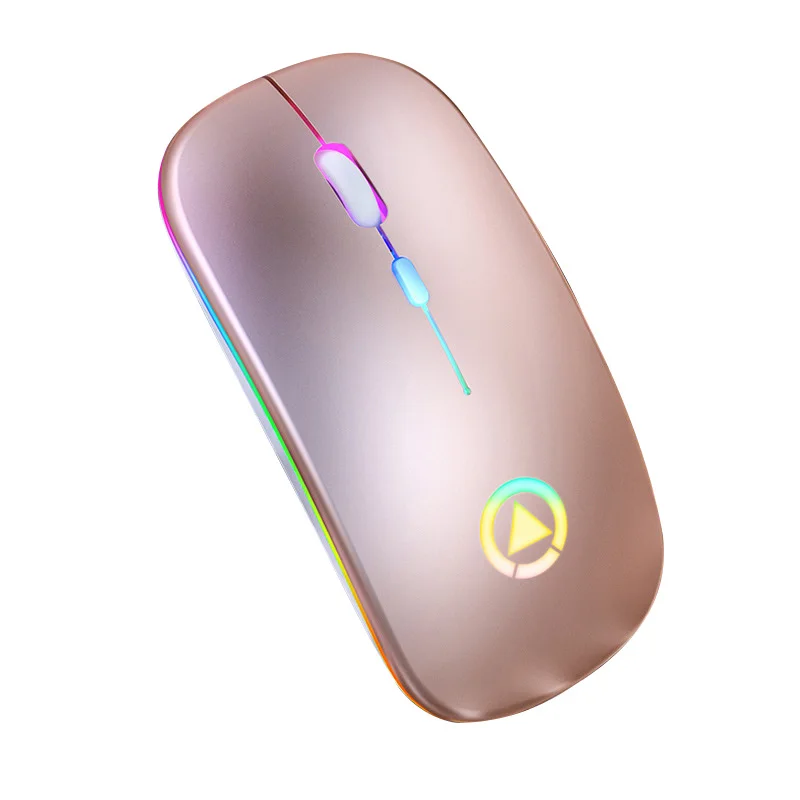 

Portable Ultra-Thin Mini Wireless Mouse Silent Mute Rechargeable LED Colorful Lights Computer Mouse