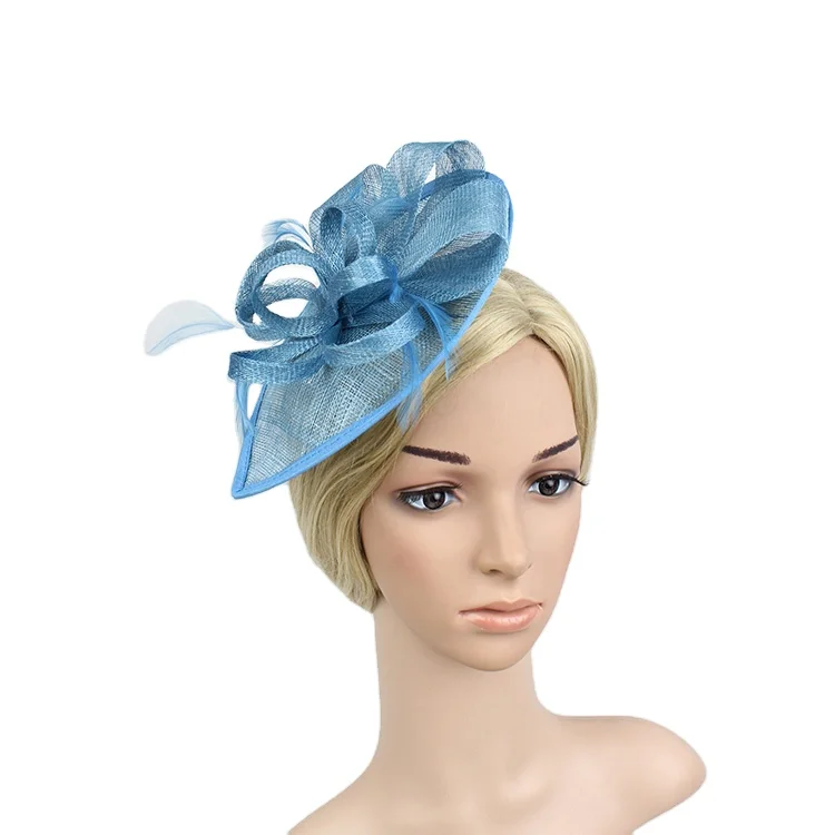 

Fashion Hair Band's Hair Ties Deluxe Bowknot Blue Fascinator Hat New Hairnet for Women Girls