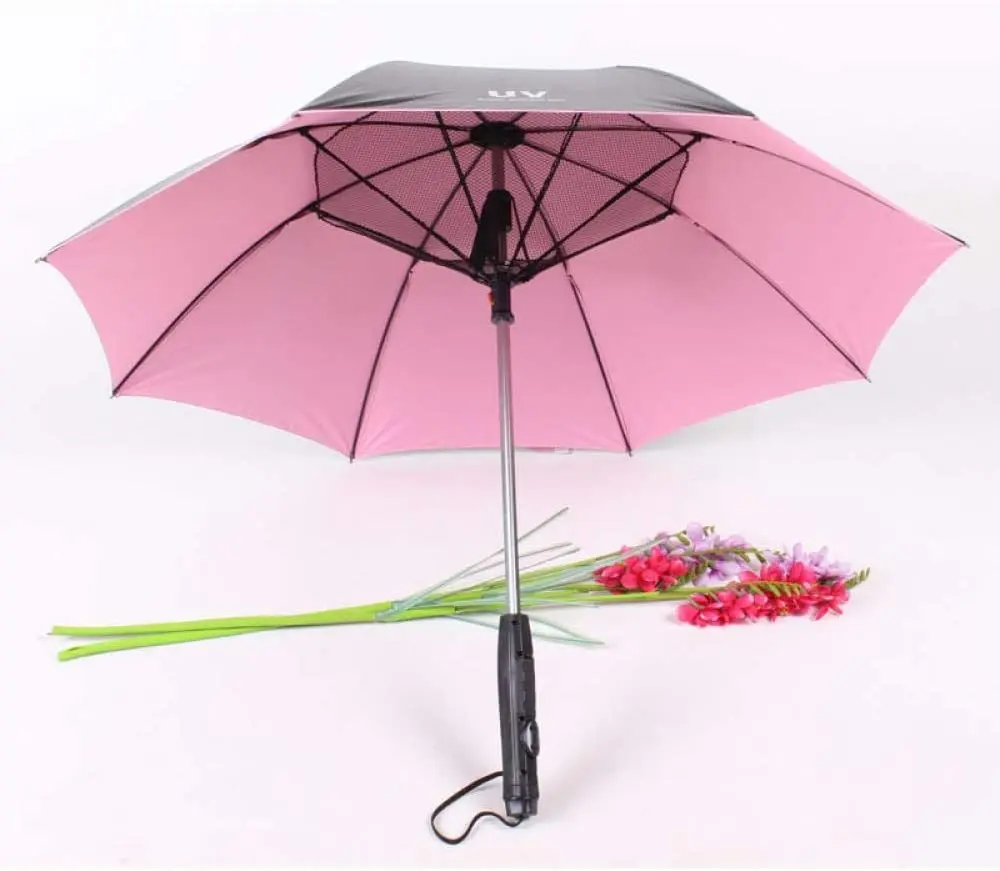 Uv Protect Solar Power Umbrella Fan Cooling Fan Umbrella With Fan And