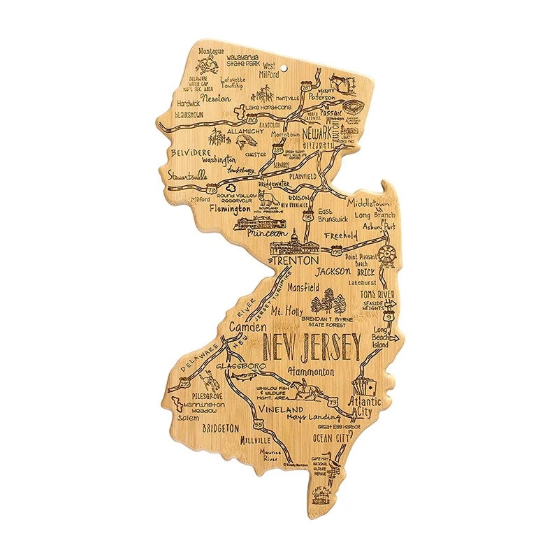 

Totally Bamboo New Jersey State Destination Bamboo Serving and Cutting Board