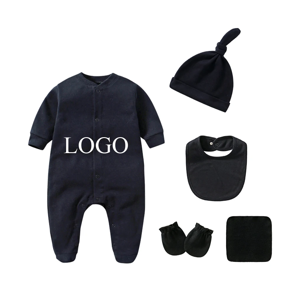 

Custom 100% Cotton New Born Gift Set Baby Boys Girls Jumpsuit Rompers Onesie Boutique Baby Clothing Sets, Customized color