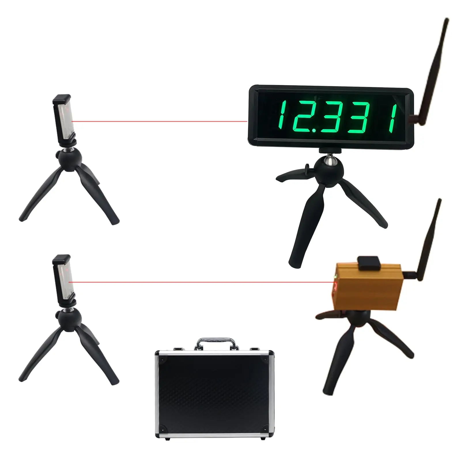 Wireless Laser Timer Track and Field Running Sprints LED Race Clock Racing Timer for Skating Training Athletes Timing System