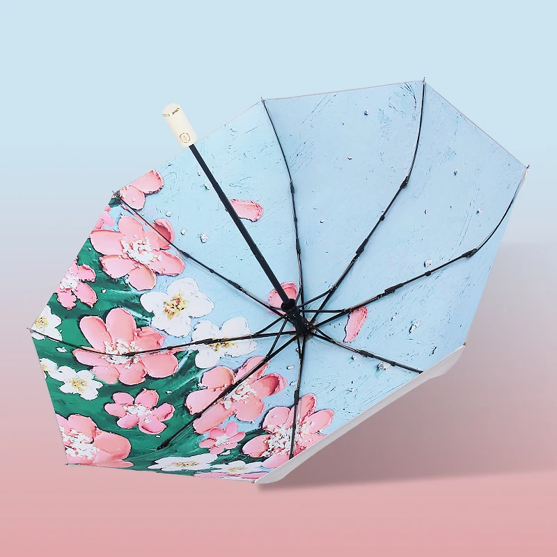 

shaoxing quality folding sun umbrella 3 fold custom woman clear umbrella automatic umbrella for girls