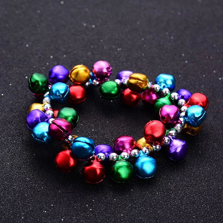 Christmas ornaments high quality cheap colorful bell bracelets
