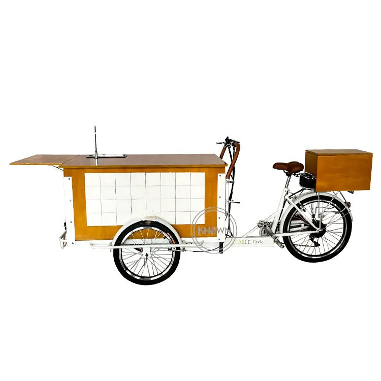 

3 Wheel Coffee Bike Fast Hot Dog Vending Tricycle Carts Mobile Outdoor Cafe Food Trike for Sale Europe