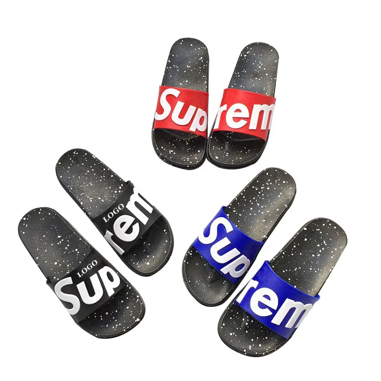 

Hot PVC custom printing logo summer slippers slide sandals rubber slide women's slippers chanclas pantuflas rubber slippers