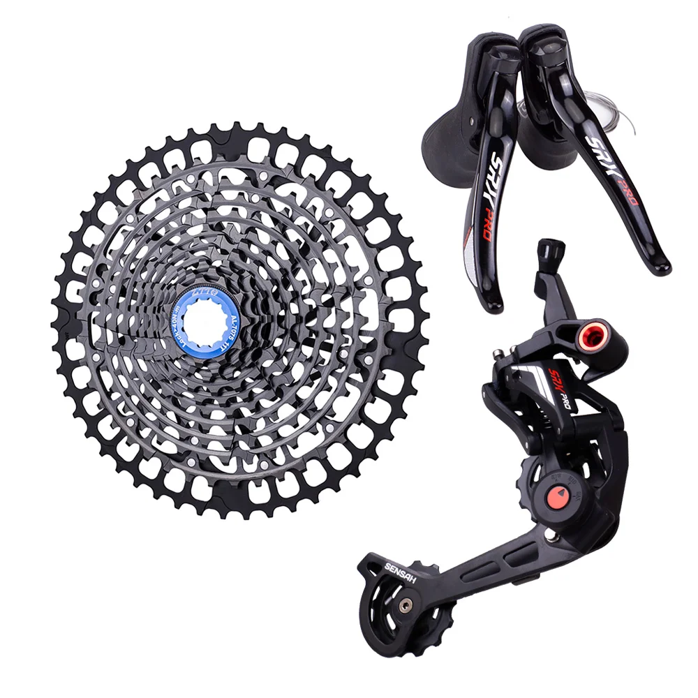 

ZTTO 11 Speed Gravel Bike Groupset CX Bicycle Shifter Mechanical Brake Clutch Derailleur 46T 50T Cassette Chain Road Group Set, Black, gold, sliver, rainbow, black-sliver