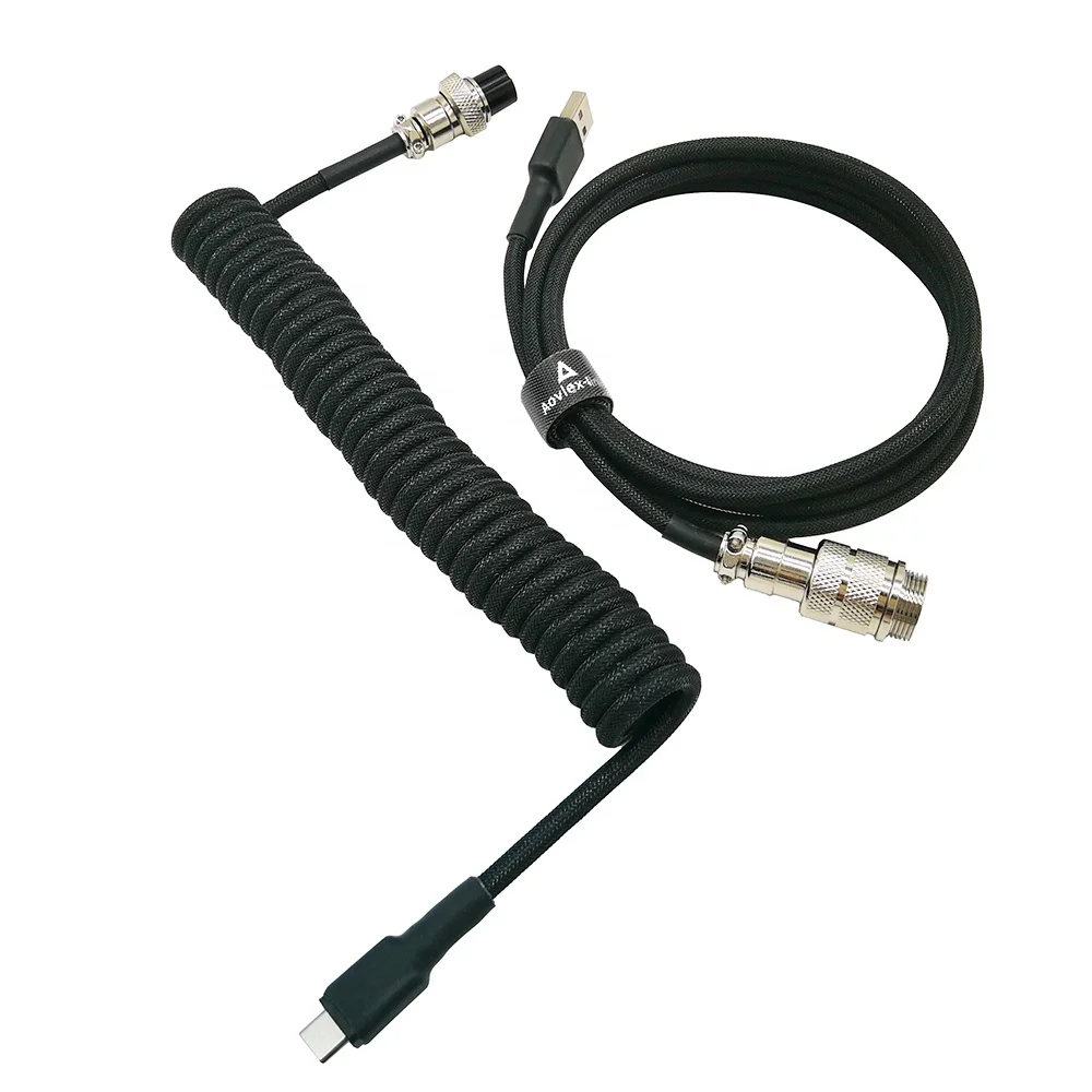 

Aviator connector with color keyboard coil cable custom keyboard cable with gx16 usb to usb-c coil