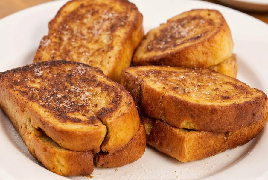 Variety of French toast with cinnamon bread variations including stuffed and baked options