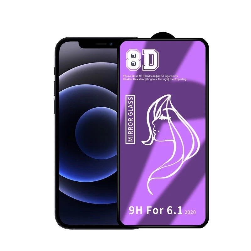 

Factory Price hot sale 8d mirror tempered glass mixed color 9h screen protector wholesale suitable for iphone11 12