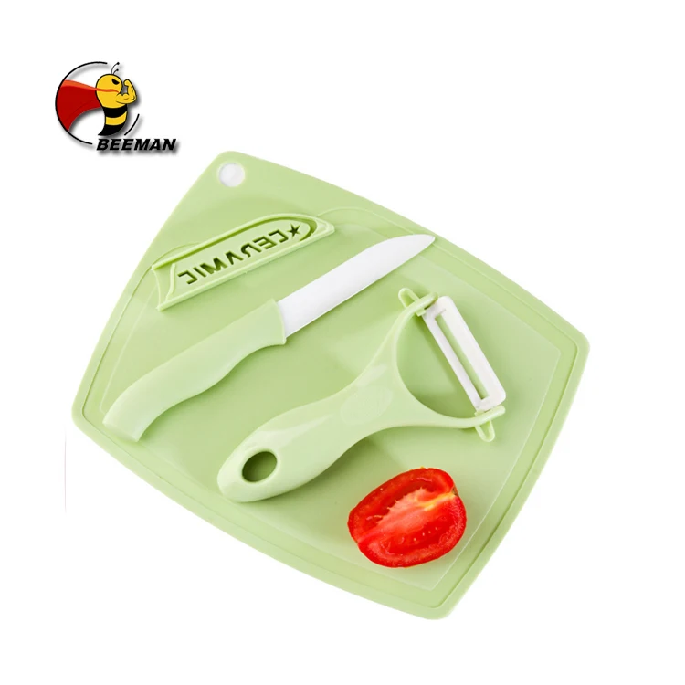 

Beeman Kitchen Gift Multifunctional Fruit Ceramic Cutting Board Peeler Knife Set