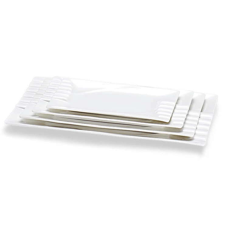 New products rectangular white porcelain dinnerware ceramic plates sets