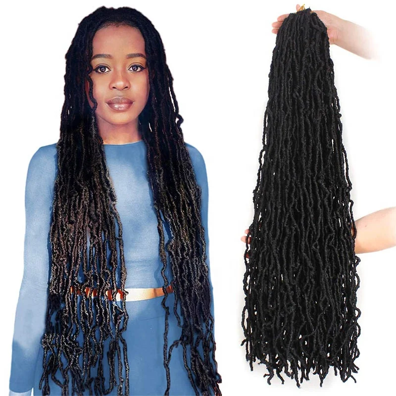 

36Inch Extended Faux Locs for Nu Soft Locs Crochet Hair Natural Locs Crochet Braids Pre Looped Synthetic Hair