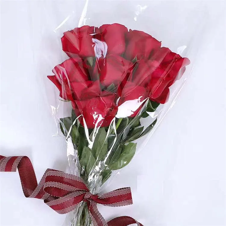 
2020 New design popular clear opp floral wrapping fresh flower packing sleeves 
