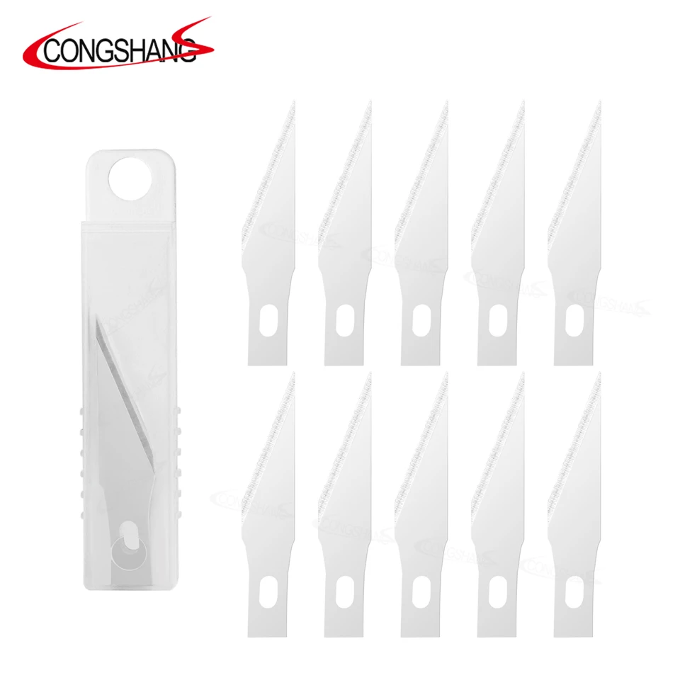 Popular Craft Knife Blades High Carbon Steel Refill Hobby Art Blades Knife Replacement Blades with Storage Case