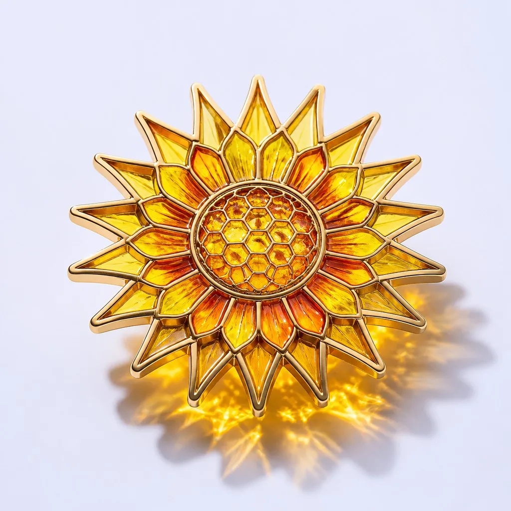 Sunflower Sunburst Translucent Pin