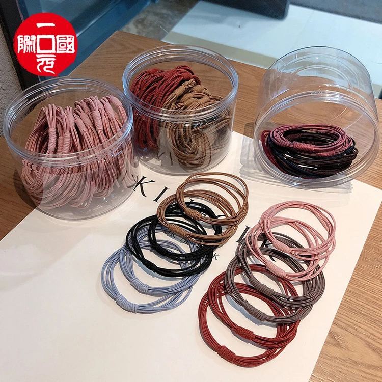 

New Arrived Simples Fashion Colorful Rubber Korean Elastic Hair Ring For Women
