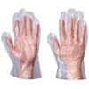Clear pe gloves packed one pair in one pouch with free samples