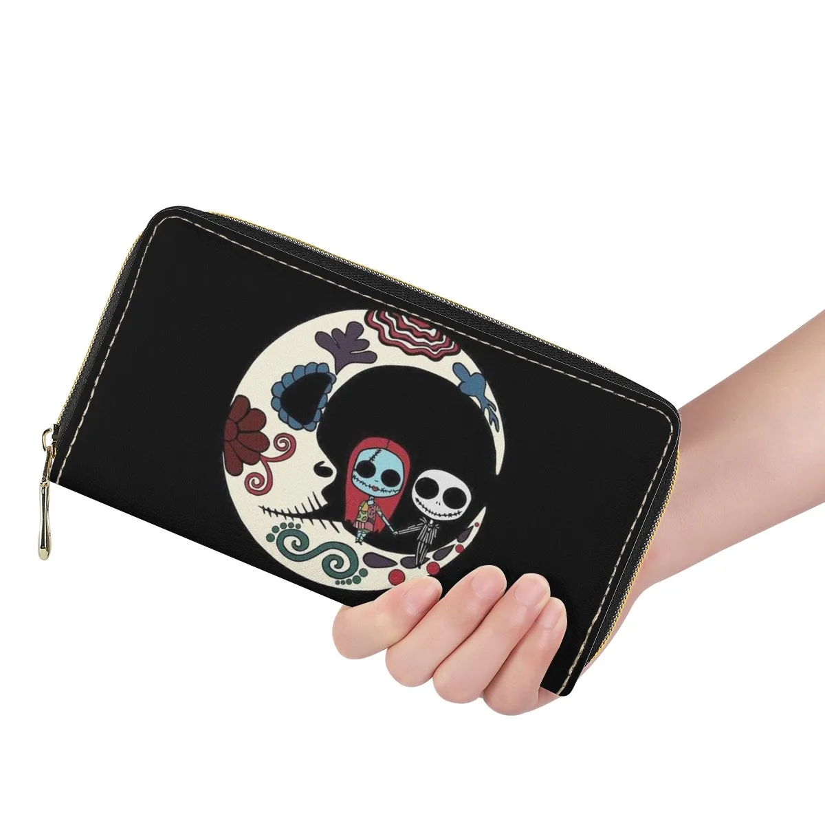 

Customized halloween love at first sight logo long zipper wallet ultra-thin mini wallet suitable for storing credit cards, Customized/multicolors