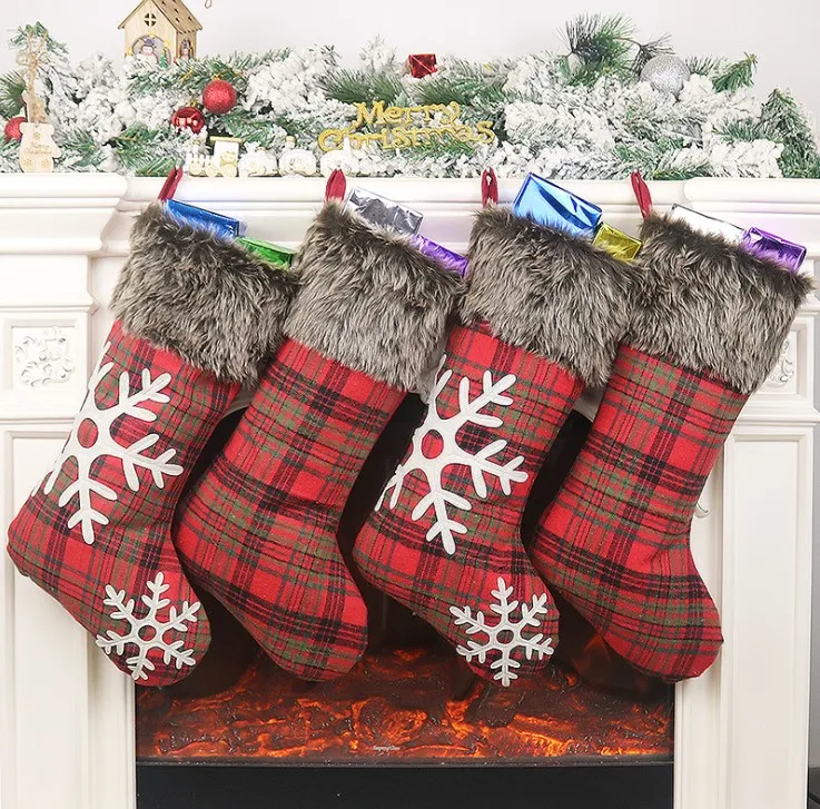 Large Knitted Rustic Xmas Stockings Cable Hanging Knit Christmas ...