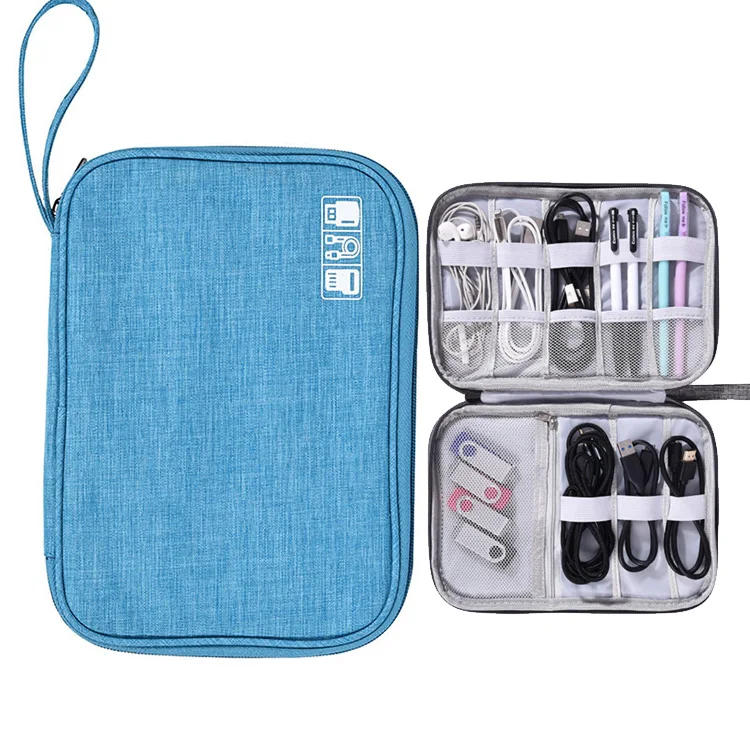 

Electronics Accessories Organizer Bag Portable Phone Accessories Storage Carrying Bag, As picture