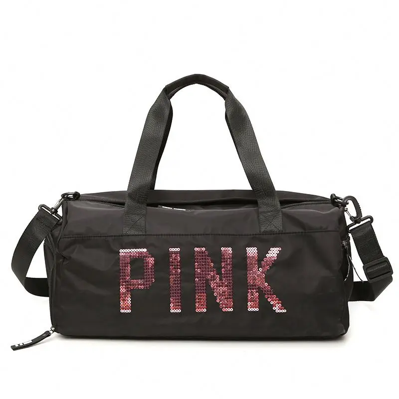 

Wholesale Custom Luxury Black Sublimation Blank Soend Night Men Stylish Duffel Spend Da Ladies A Sequin Sports Bag, Pink