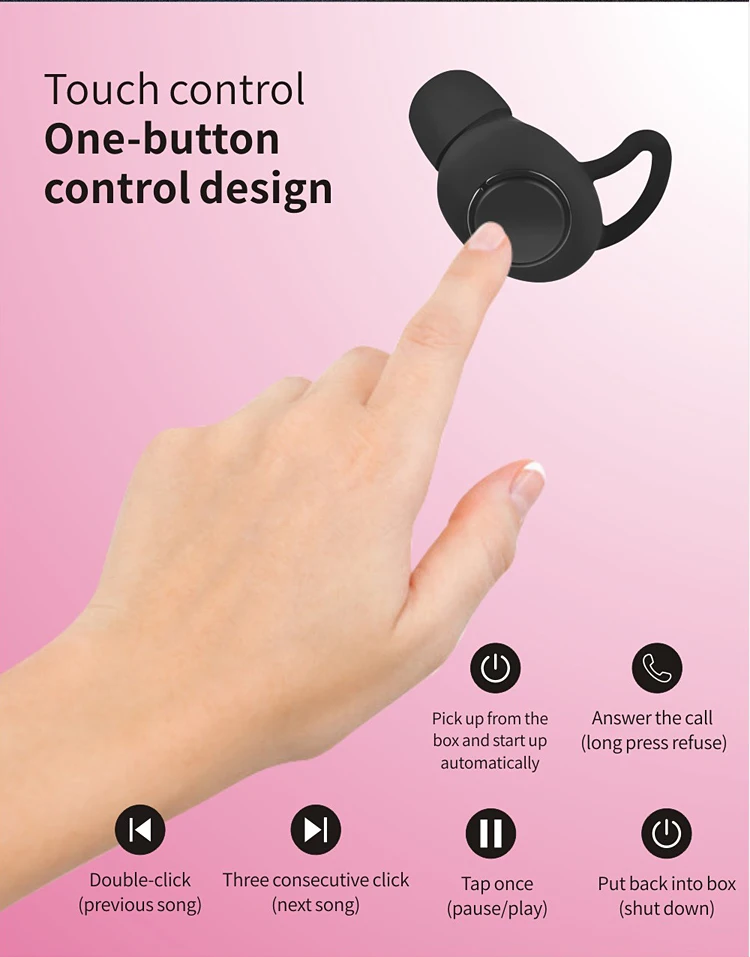 OEM ODM In-ear mini earphones bluetooth wireless earbuds TWS A13 with IPX5 level waterproof function - ANKUX.COM
