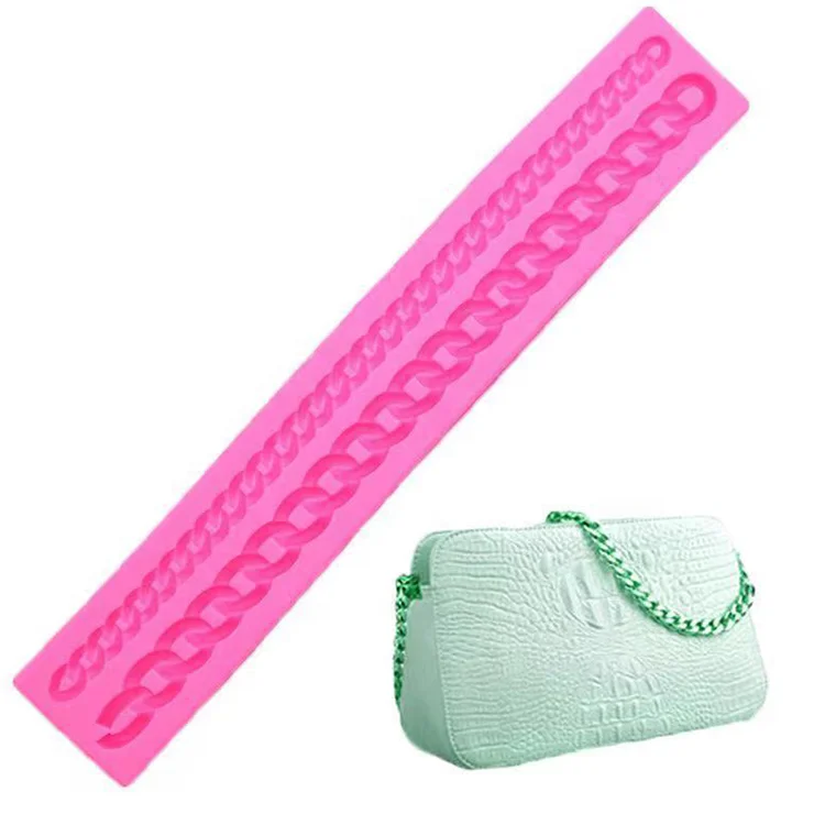 

Hot Sale Bag Chain Shape Silicone Mold Fondant Chocolate Clay Mold Cake Decorating Tools