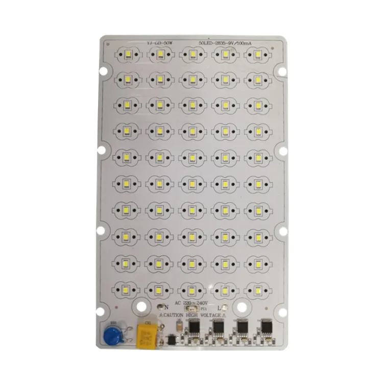 100 lm/W  50W CE RoHs certification 220V  SMD 2835 LEDs DOB driverless led square pcb pcba module for  LED Streetlight
