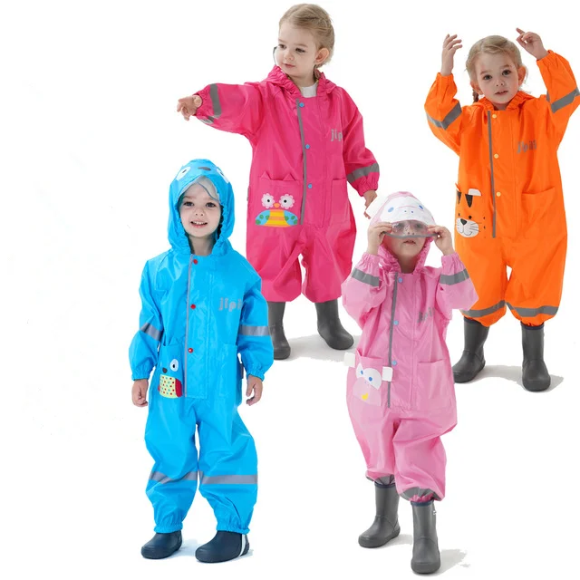 

Cartoon Animal Style Waterproof Children Rain Coat Rainwear/Rainsuit Kids Raincoat, Blue/pink