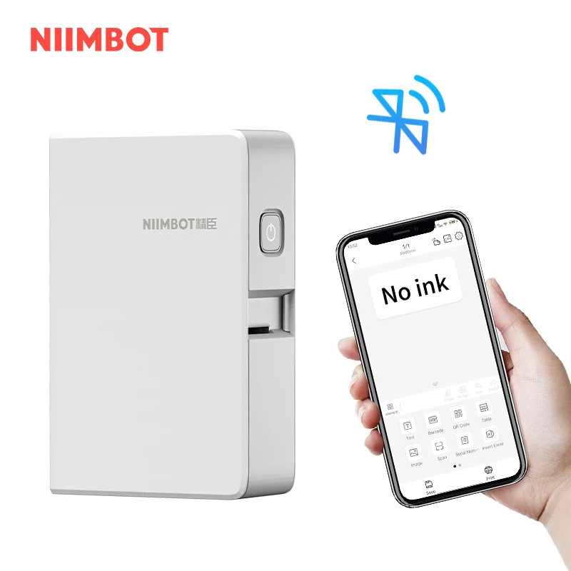 

NiiMbot B18 barcode portable mini label maker machine smart color thermal transfer label printer