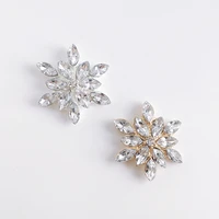 

25*28mm Christmas Clear Crystal metal Button Alloy rhinestone Buttons in Siver Flat Back Embellishments