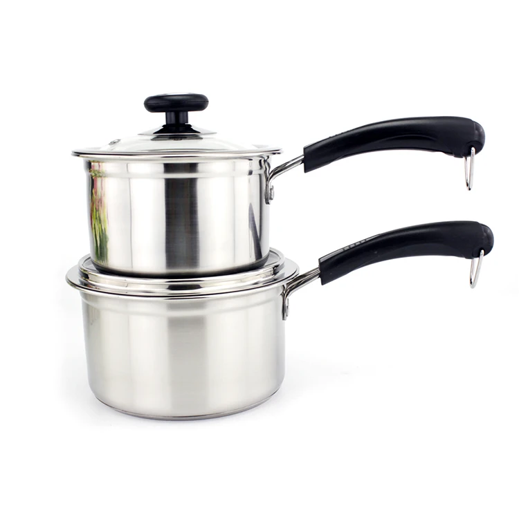 
China wholesale high quality korean style soup milk pot with single long bakelite handle 